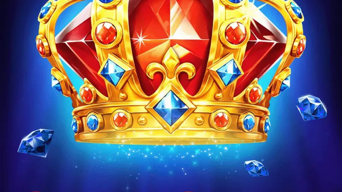 Tampilan visual slot 3x3 Grand Crown dengan simbol buah dan mahkota emas